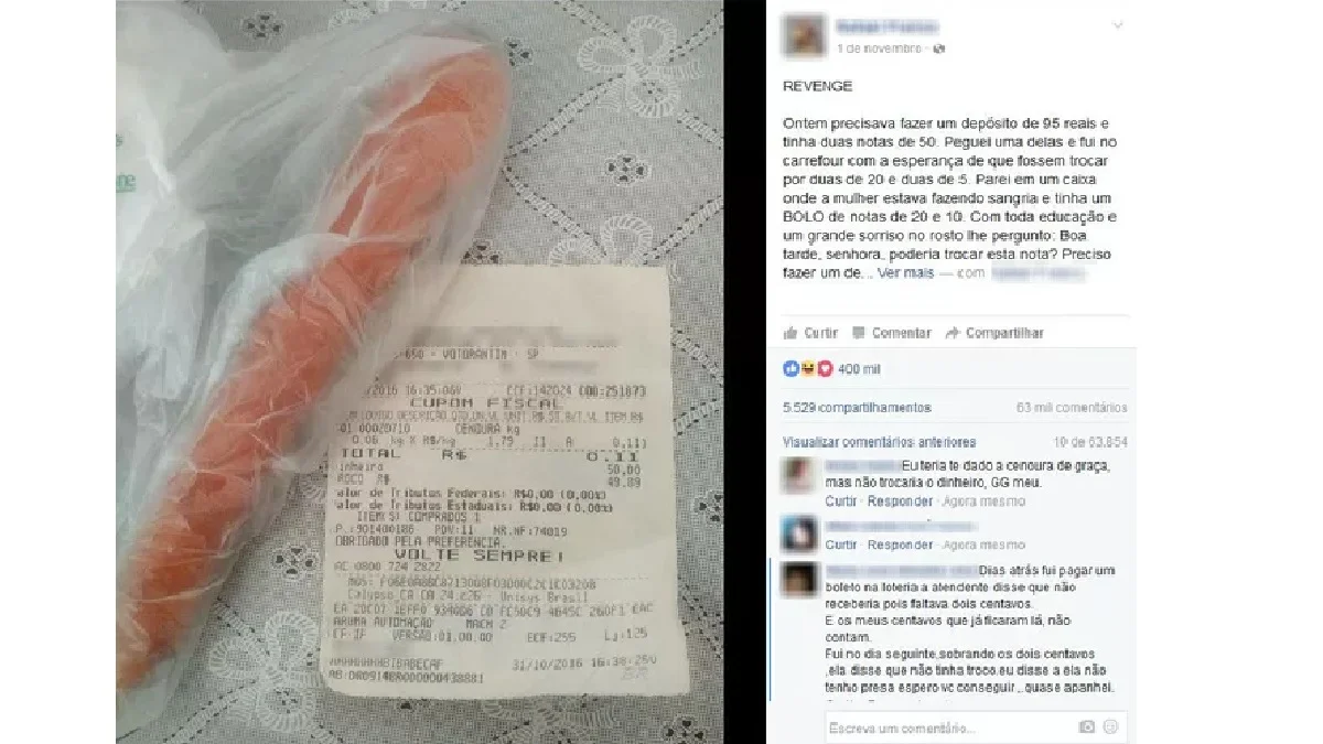 A história real da vingança do troco da cenoura 1 troco cenoura